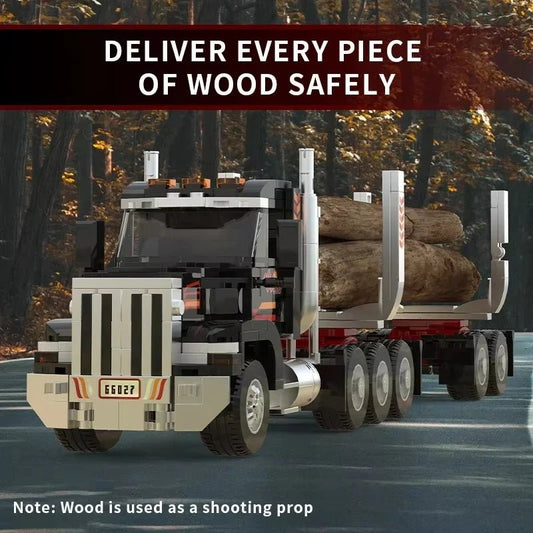 445PCS Wood Transport Truck Head Building Blocks City Truck Model Bricks Desktop Ornaments Children's Educational DIY Toys Gifts - Avero