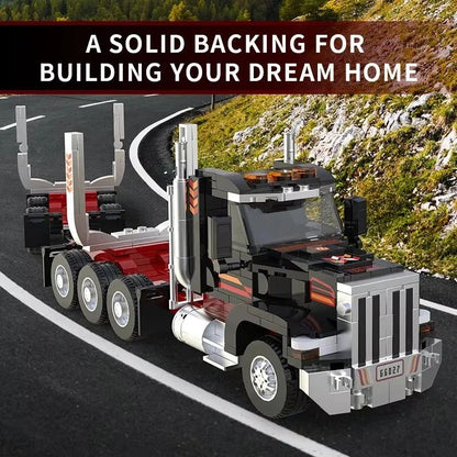 445PCS Wood Transport Truck Head Building Blocks City Truck Model Bricks Desktop Ornaments Children's Educational DIY Toys Gifts - Avero