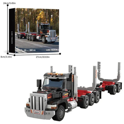 445PCS Wood Transport Truck Head Building Blocks City Truck Model Bricks Desktop Ornaments Children's Educational DIY Toys Gifts - Avero