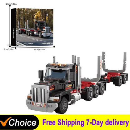 445PCS Wood Transport Truck Head Building Blocks City Truck Model Bricks Desktop Ornaments Children's Educational DIY Toys Gifts - Avero