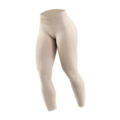 Women Three Waist Gym Yoga Pants High Waist Peach Buttocks Solid Color Tight Fitting Sports Leggings Yoga Exercise Pants