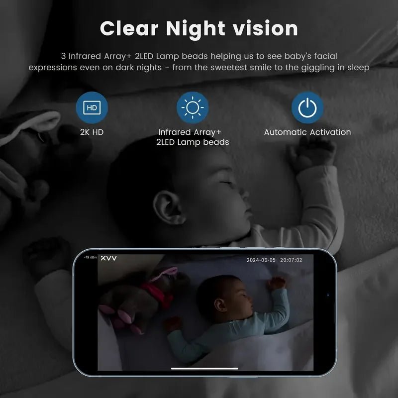 4MP Wifi Indoor High - Definition Crying Detection Video Baby Monitor Full - Color Night Vision 360 Degree Rotating Network Camera - Avero