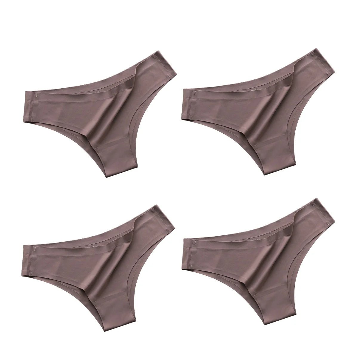 4PCS/Set Seamless Panties Women Sexy Underwear Ice Silk Underpants Low Waist G - string Female Soft Solid Ultra - thin Briefs - Avero