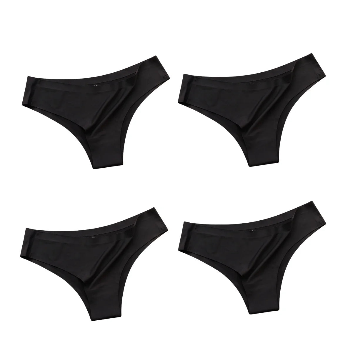4PCS/Set Seamless Panties Women Sexy Underwear Ice Silk Underpants Low Waist G - string Female Soft Solid Ultra - thin Briefs - Avero