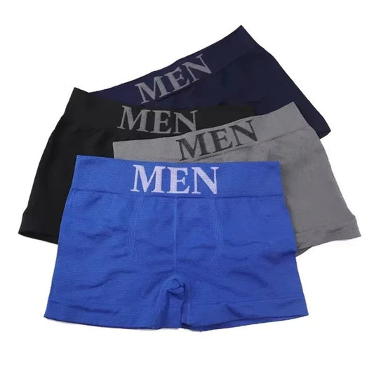 5 Pcs Thin Style Men's High Elastic Plain Color Comfortable Boxer Briefs Panties Breathable Pantyhose - Avero