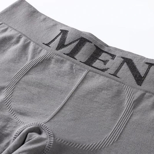 5 Pcs Thin Style Men's High Elastic Plain Color Comfortable Boxer Briefs Panties Breathable Pantyhose - Avero