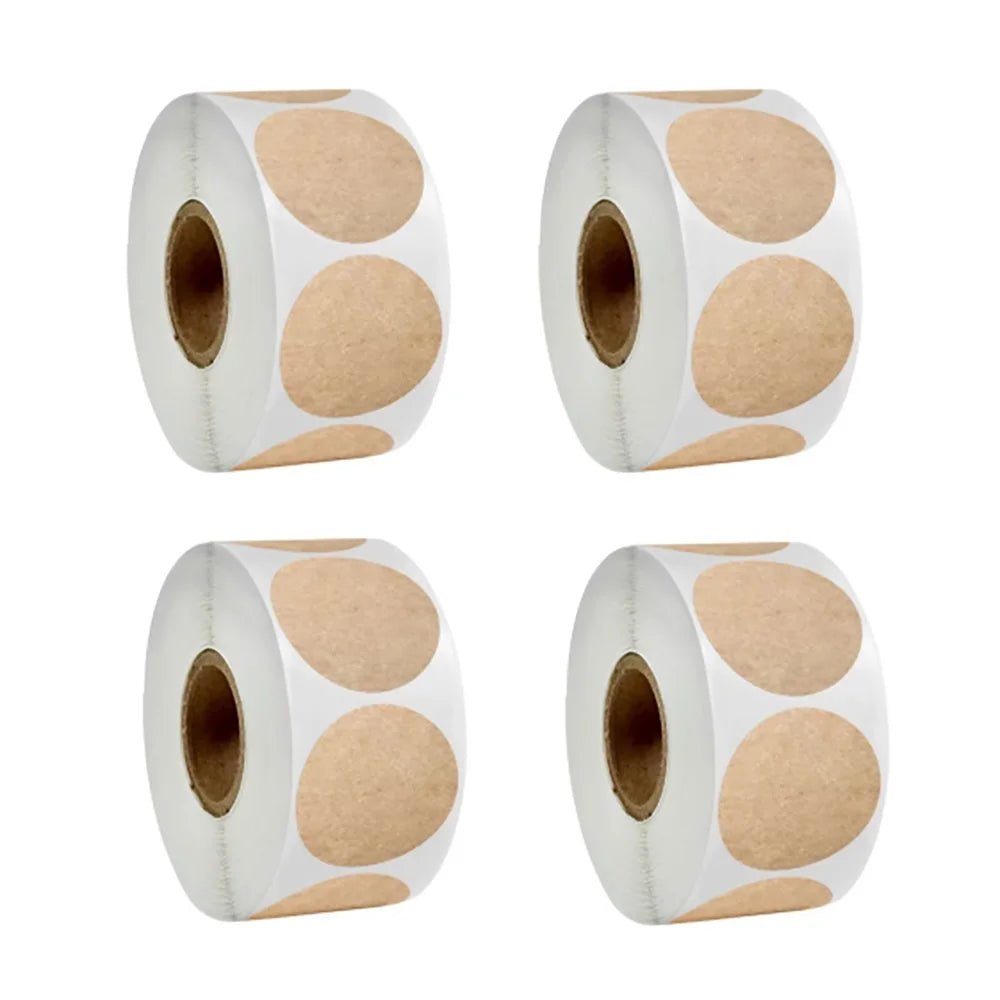 500 pcs / 1 roll ，kraft round self - adhesive label paper items classification name stickers personalized labels - Avero