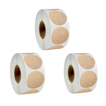 500 pcs / 1 roll ，kraft round self - adhesive label paper items classification name stickers personalized labels - Avero