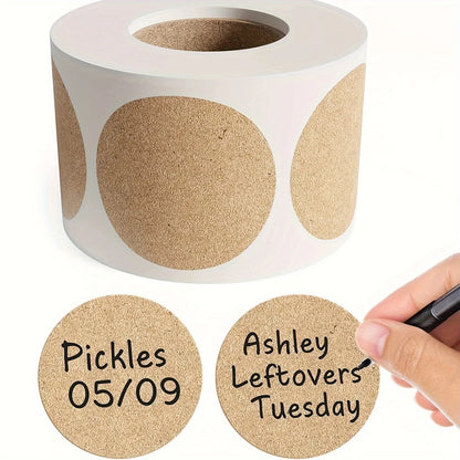 500 pcs / 1 roll ，kraft round self - adhesive label paper items classification name stickers personalized labels - Avero