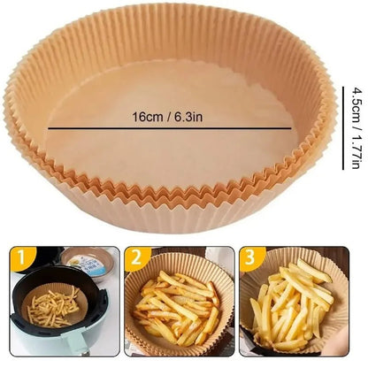 50/100/200pcs Disposable Air Fryer Paper Round/Square Special Paper Food Silicon Oil Paper Air Fryer Liners Baking Paper - Avero
