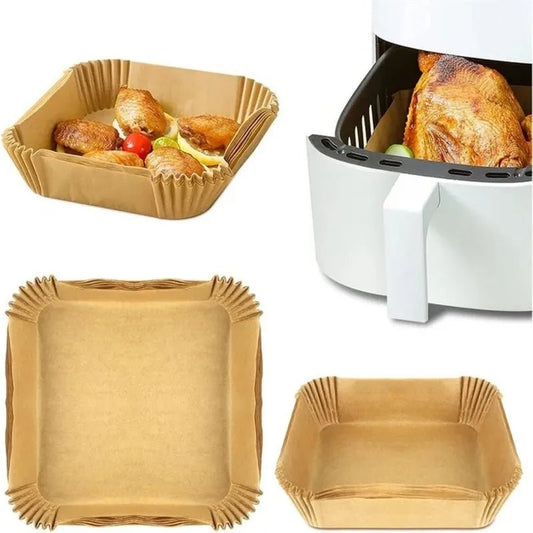 50/100/200pcs Disposable Air Fryer Paper Round/Square Special Paper Food Silicon Oil Paper Air Fryer Liners Baking Paper - Avero