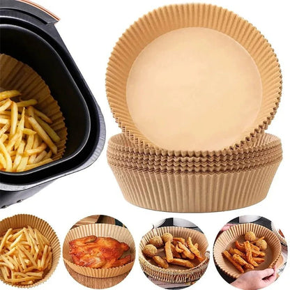 50/100/200pcs Disposable Air Fryer Paper Round/Square Special Paper Food Silicon Oil Paper Air Fryer Liners Baking Paper - Avero