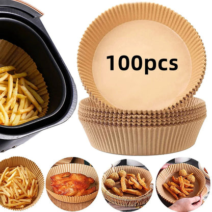 50/100/200pcs Disposable Air Fryer Paper Round/Square Special Paper Food Silicon Oil Paper Air Fryer Liners Baking Paper - Avero