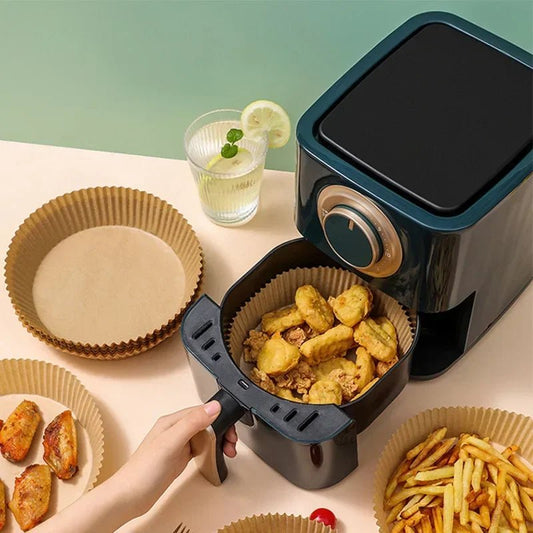 50/100/200pcs Disposable Air Fryer Paper Round/Square Special Paper Food Silicon Oil Paper Air Fryer Liners Baking Paper - Avero