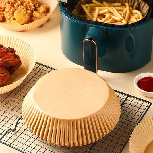 50/100Pcs Air Fryer Disposable Paper Non - Stick Airfryer Baking Papers Round Air - Fryer Paper Liners Paper Kitchen Accessories - Avero
