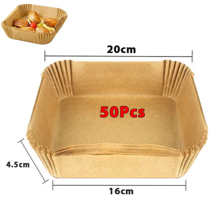 50/100Pcs Air Fryer Disposable Paper Non - Stick Airfryer Baking Papers Round Air - Fryer Paper Liners Paper Kitchen Accessories - Avero