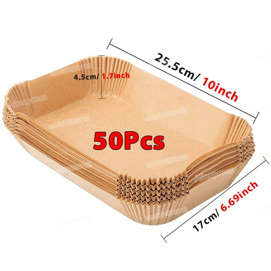 50/100Pcs Air Fryer Disposable Paper Non - Stick Airfryer Baking Papers Round Air - Fryer Paper Liners Paper Kitchen Accessories - Avero