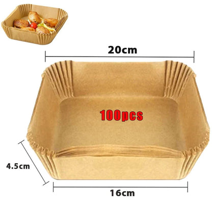 50/100Pcs Air Fryer Disposable Paper Non - Stick Airfryer Baking Papers Round Air - Fryer Paper Liners Paper Kitchen Accessories - Avero