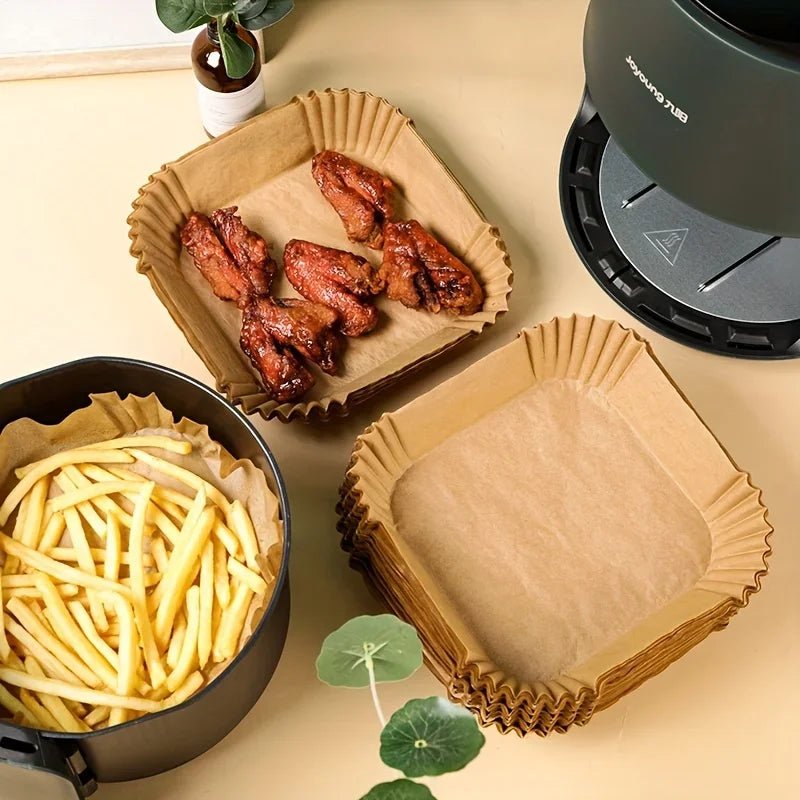50/100pcs Square Silicone Oil Paper Mini Air Fryer Liner Suitable For Most Air Fryers Non Stick Air Fryer - Avero