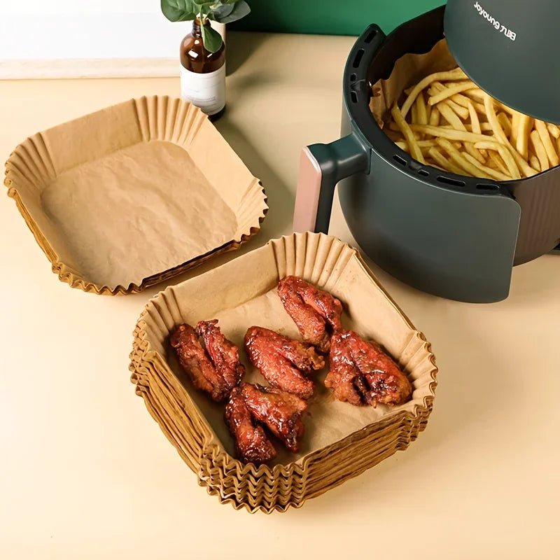 50/100pcs Square Silicone Oil Paper Mini Air Fryer Liner Suitable For Most Air Fryers Non Stick Air Fryer - Avero