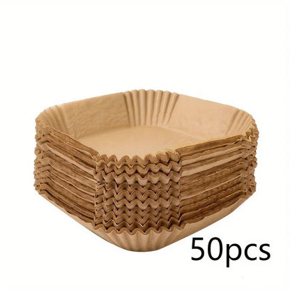 50/100pcs Square Silicone Oil Paper Mini Air Fryer Liner Suitable For Most Air Fryers Non Stick Air Fryer - Avero