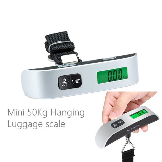 50kg Portable Hanging Scale Electronic Hand Luggage Scale Digital Display Suitcase 110lb Travel Baggage Bag Weighing Tools - Avero