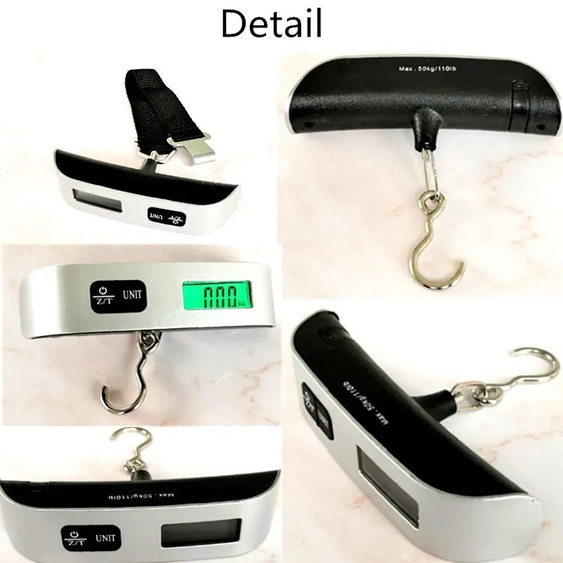 50kg Portable Hanging Scale Electronic Hand Luggage Scale Digital Display Suitcase 110lb Travel Baggage Bag Weighing Tools - Avero