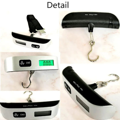 50kg Portable Hanging Scale Electronic Hand Luggage Scale Digital Display Suitcase 110lb Travel Baggage Bag Weighing Tools - Avero