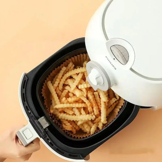 50pcs Air Fryer Grease Absorbent For Household Baking Pans With Thickened Silicone Paper Pads - Avero