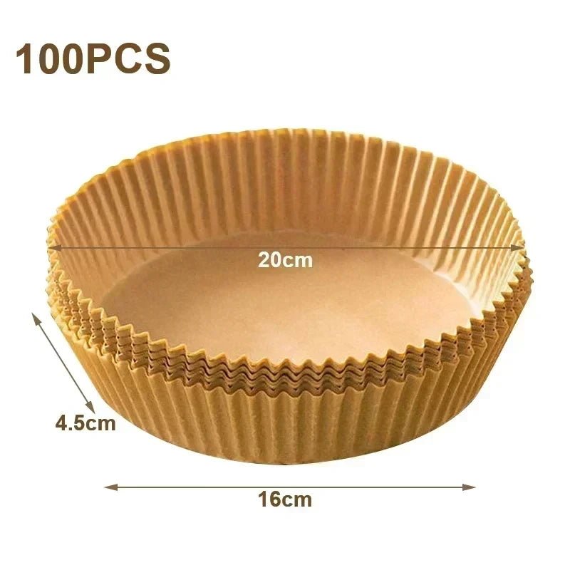 50pcs Air Fryer Grease Absorbent For Household Baking Pans With Thickened Silicone Paper Pads - Avero
