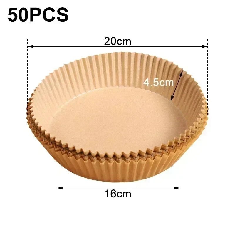 50pcs Air Fryer Grease Absorbent For Household Baking Pans With Thickened Silicone Paper Pads - Avero