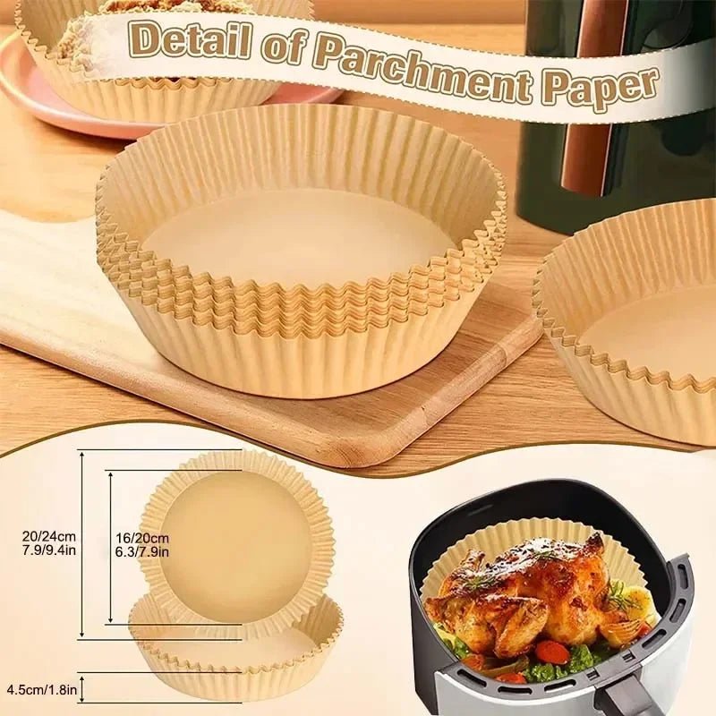 50pcs Air Fryer Paper Grease Absorbent Paper For Household Baking Pans With Thickened Silicone Paper Pads - Avero