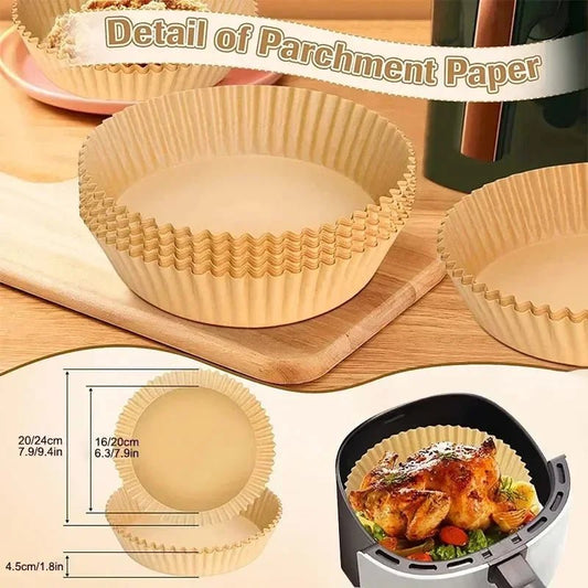 50pcs Air Fryer Paper Grease Absorbent Paper For Household Baking Pans With Thickened Silicone Paper Pads - Avero