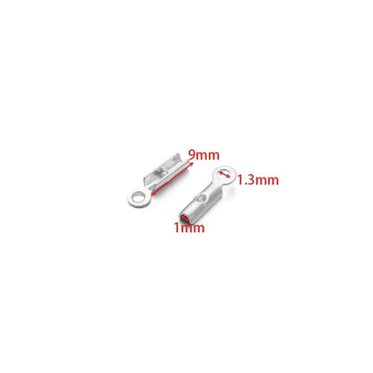 50pcs Stainless Steel High Quality Crimp End Beads Caps Leather Cord Clips for DIY Jewelry Making Necklace Connectors Supplies - Avero
