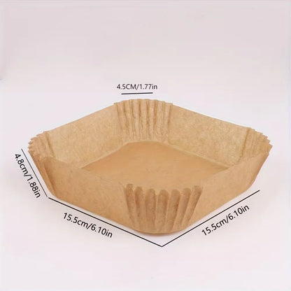 50pcs/set Disposable Air Fryer Paper Liner 20CM Oil - proof Water - proof Airfryer Disposable Cooking Paper Trays Baking Paper - Avero