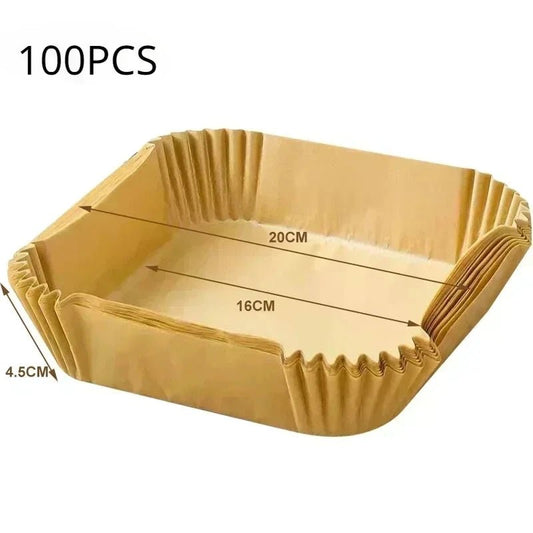 50pcs/set Disposable Air Fryer Paper Liner 20CM Oil - proof Water - proof Airfryer Disposable Cooking Paper Trays Baking Paper - Avero