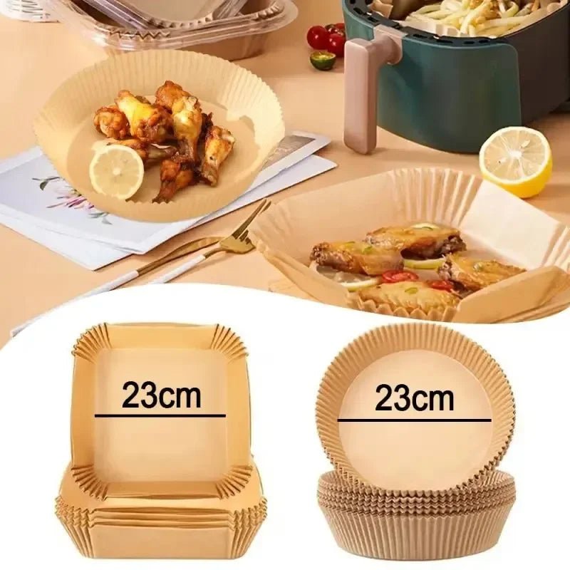 50pcs/set Disposable Air Fryer Paper Liner 20CM Oil - proof Water - proof Airfryer Disposable Cooking Paper Trays Baking Paper - Avero