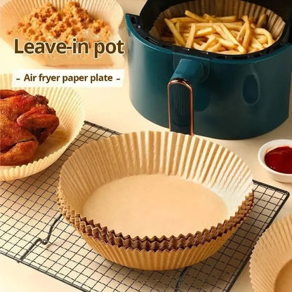 50pcs/set Disposable Air Fryer Paper Liner 20CM Oil - proof Water - proof Airfryer Disposable Cooking Paper Trays Baking Paper - Avero