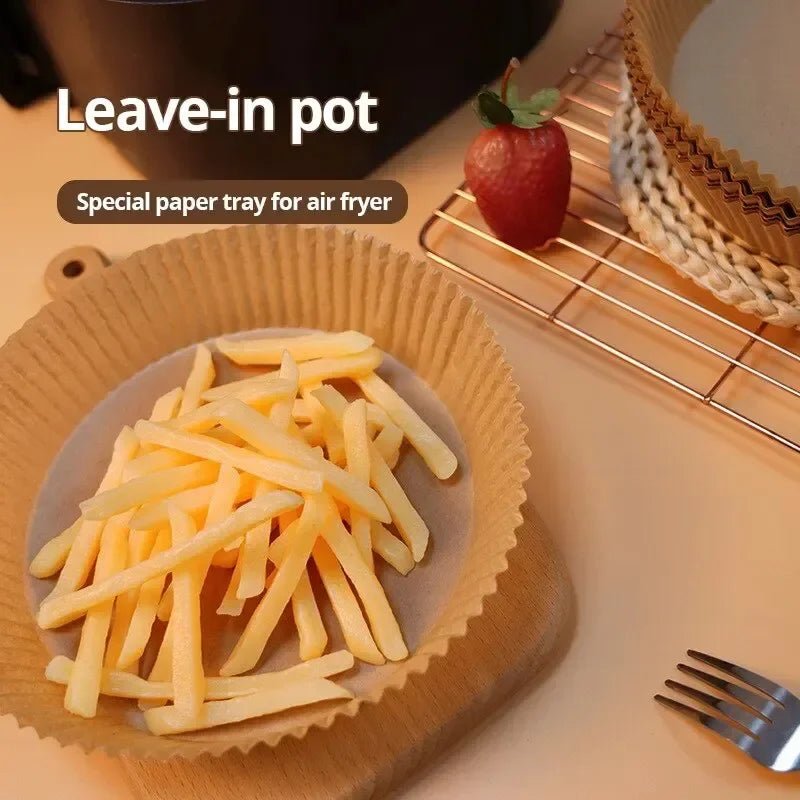 50pcs/set Disposable Air Fryer Paper Liner 20CM Oil - proof Water - proof Airfryer Disposable Cooking Paper Trays Baking Paper - Avero