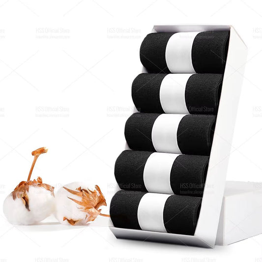 5/10 Pairs Men'S Cotton Blend Socks Black Business Men Socks Soft Breathable Summer Winter for Male Socks plus Size (6.5 - 14) - Avero
