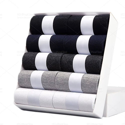 5/10 Pairs Men'S Cotton Blend Socks Black Business Men Socks Soft Breathable Summer Winter for Male Socks plus Size (6.5 - 14) - Avero