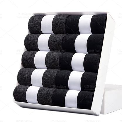 5/10 Pairs Men'S Cotton Blend Socks Black Business Men Socks Soft Breathable Summer Winter for Male Socks plus Size (6.5 - 14) - Avero