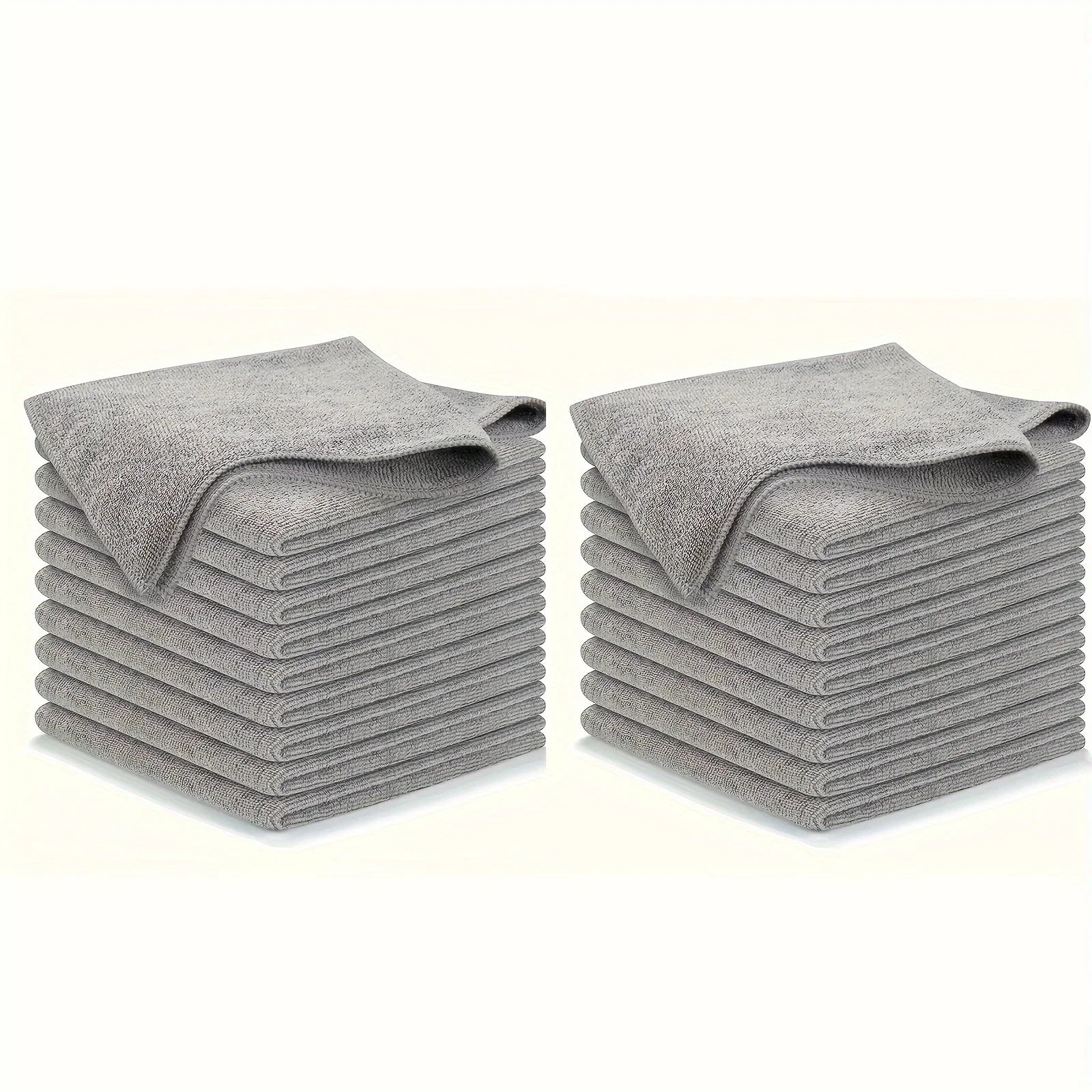 5/10/20pcs Kitchen Towel, Ultra - fine Fiber Light Gray Cleaning Cloth Set, Absorbent, Soft And Stain - removing Cloth - Avero
