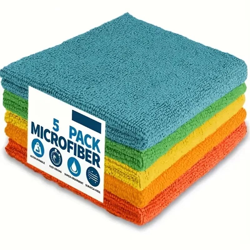 5/10/20pcs Kitchen Towel, Ultra - fine Fiber Light Gray Cleaning Cloth Set, Absorbent, Soft And Stain - removing Cloth - Avero
