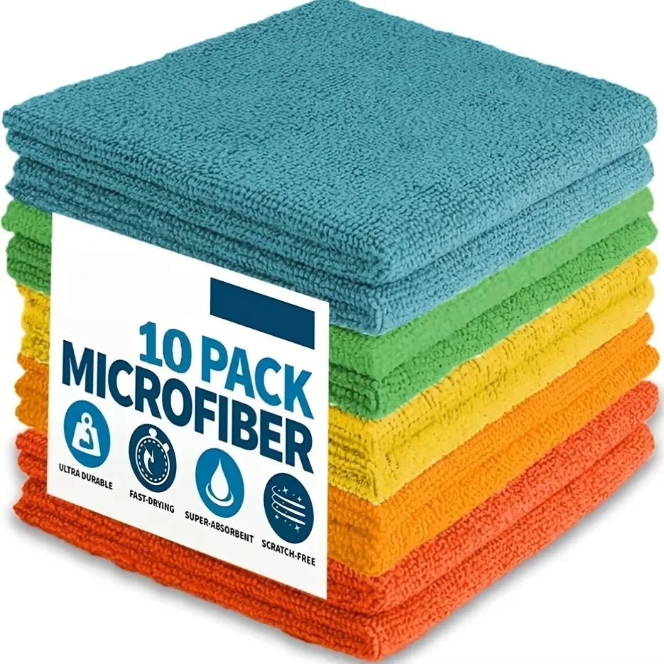 5/10/20pcs Kitchen Towel, Ultra - fine Fiber Light Gray Cleaning Cloth Set, Absorbent, Soft And Stain - removing Cloth - Avero
