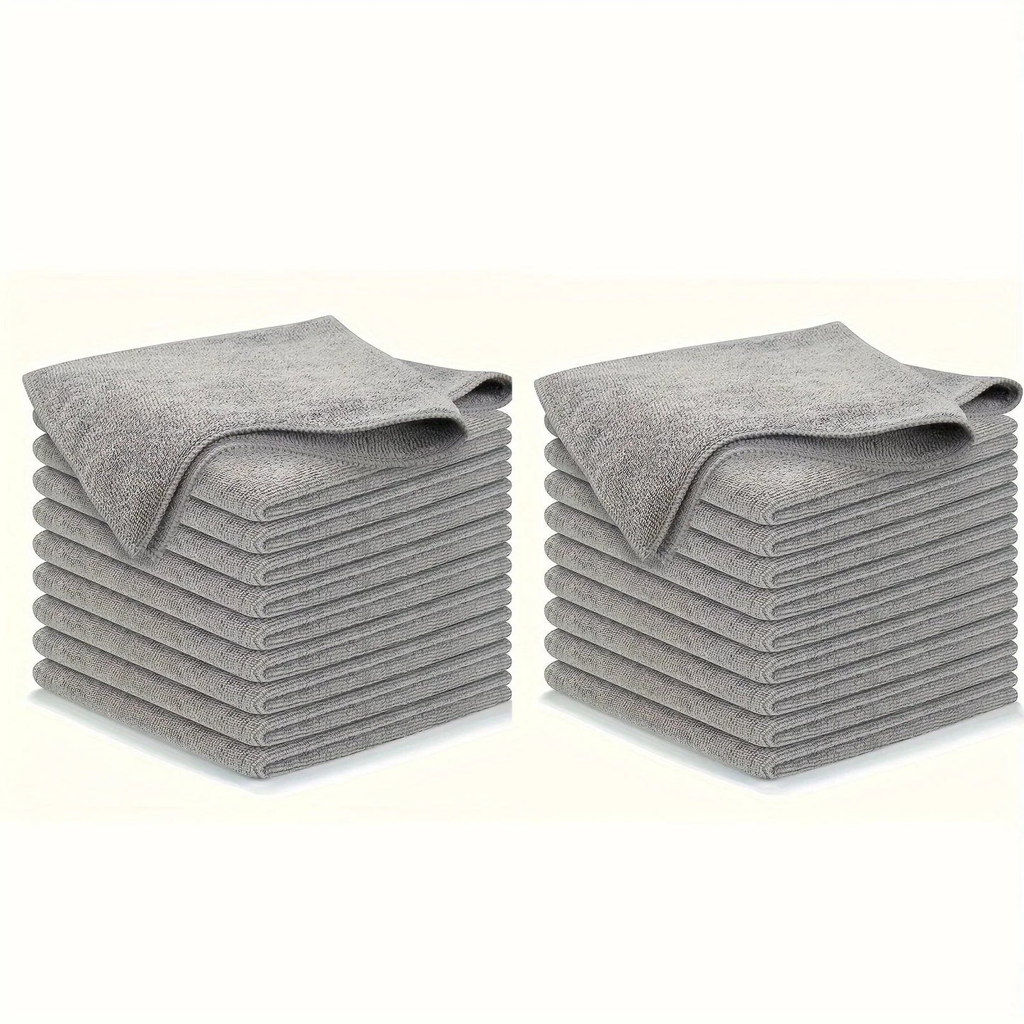 5/10/20pcs Kitchen Towel, Ultra - fine Fiber Light Gray Cleaning Cloth Set, Absorbent, Soft And Stain - removing Cloth - Avero