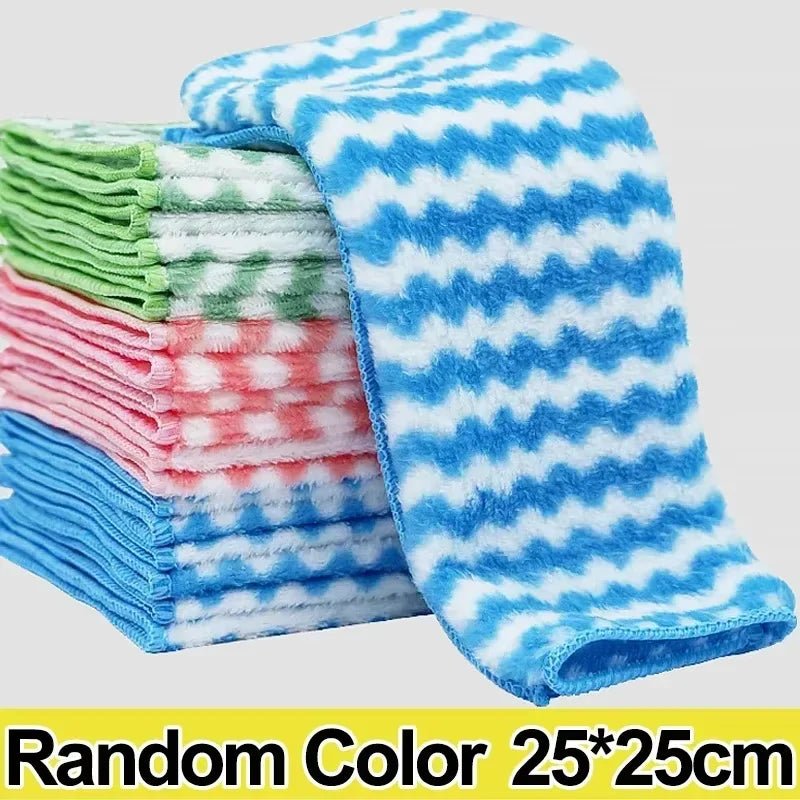 5/10/20pcs Kitchen Towel, Ultra - fine Fiber Light Gray Cleaning Cloth Set, Absorbent, Soft And Stain - removing Cloth - Avero