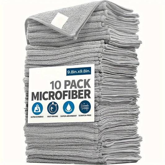 5/10/20pcs Kitchen Towel, Ultra - fine Fiber Light Gray Cleaning Cloth Set, Absorbent, Soft And Stain - removing Cloth - Avero