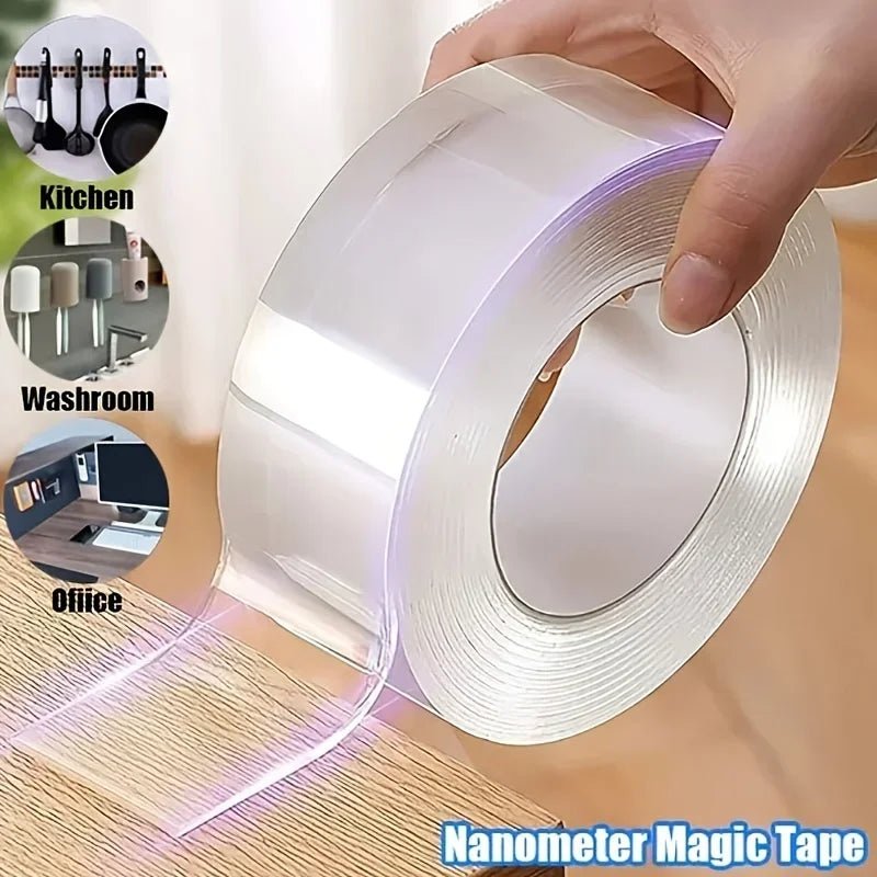 5m Double Contact Nano Tape Powerful Extra Strong Sided Adhesive for Kitchen and Bathroom Waterproof and Cleanable Tool - Avero