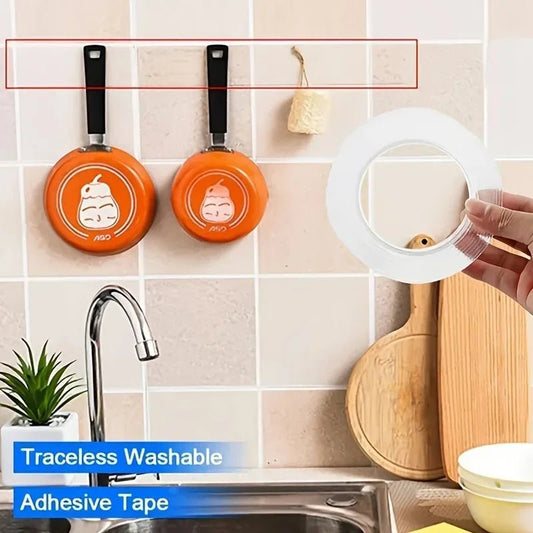 5m Double Contact Nano Tape Powerful Extra Strong Sided Adhesive for Kitchen and Bathroom Waterproof and Cleanable Tool - Avero